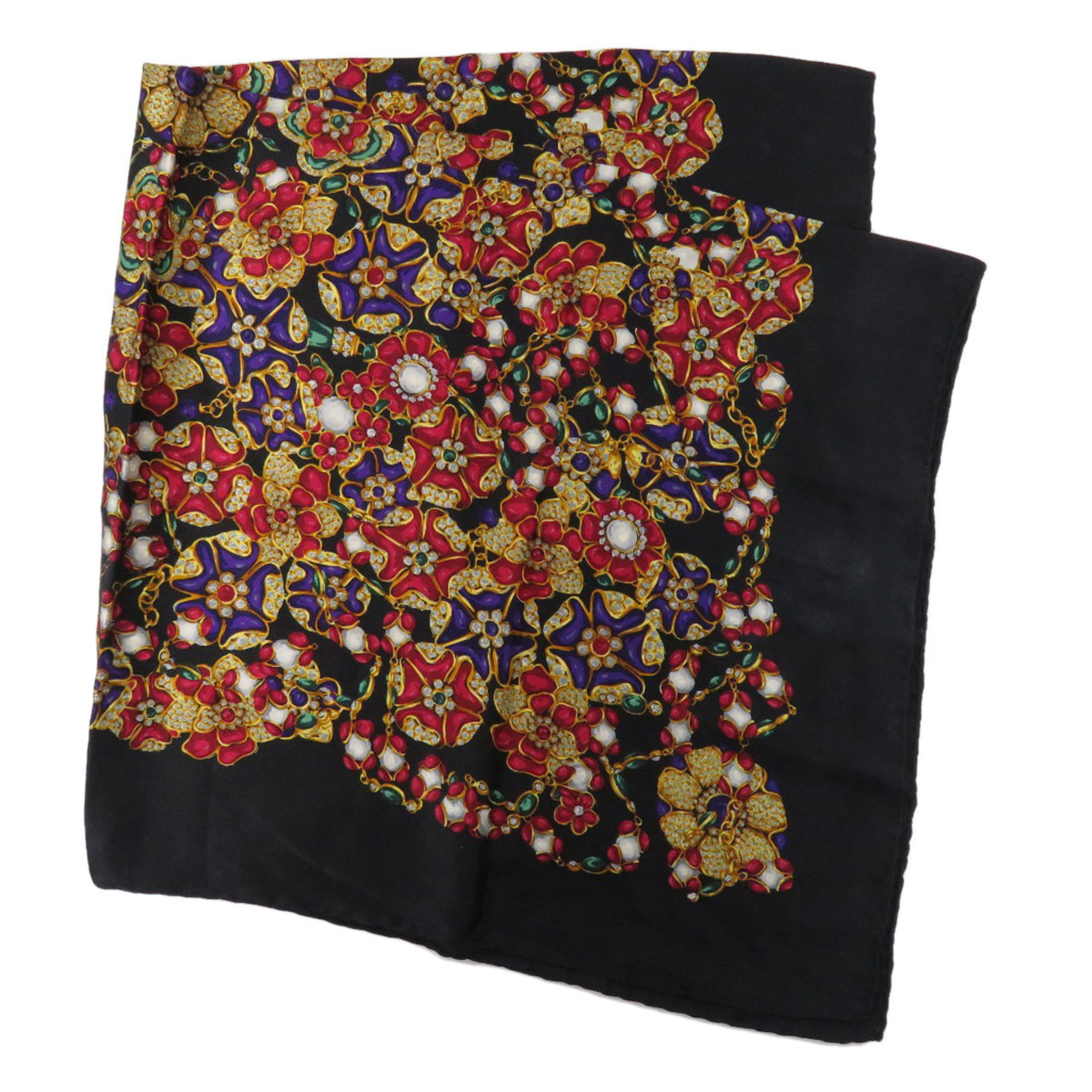 Chanel Motif Scarf Muffler Silk Women's